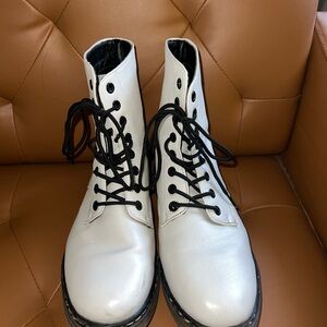 White Womens Combat Boots